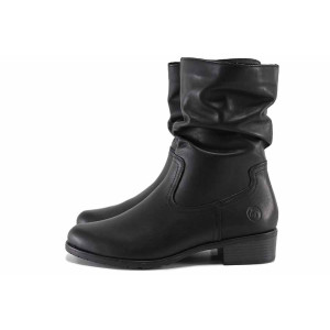 Черни анатомични дамски боти, естествена кожа - всекидневни обувки за есента и зимата N 100022421