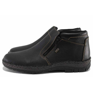 Черни мъжки боти, анатомични, естествена кожа - всекидневни обувки за есента и зимата N 100022447