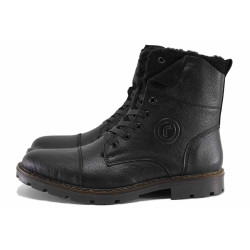 Черни мъжки боти, анатомични, естествена кожа - ежедневни обувки за есента и зимата N 100022593