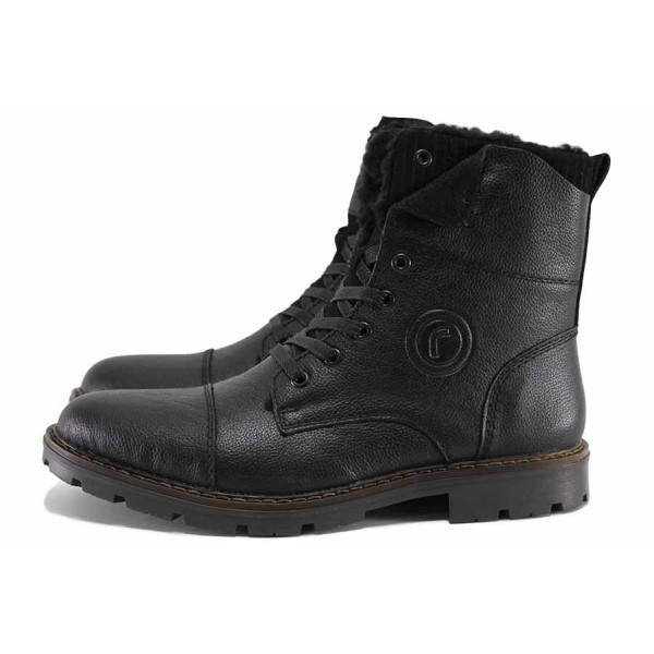 Черни мъжки боти, анатомични, естествена кожа - ежедневни обувки за есента и зимата N 100022593