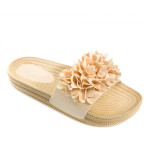 Бежови джапанки, pvc материя и текстилна материя - ежедневни обувки за лятото N 100023148