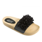 Черни джапанки, pvc материя и текстилна материя - ежедневни обувки за лятото N 100023149