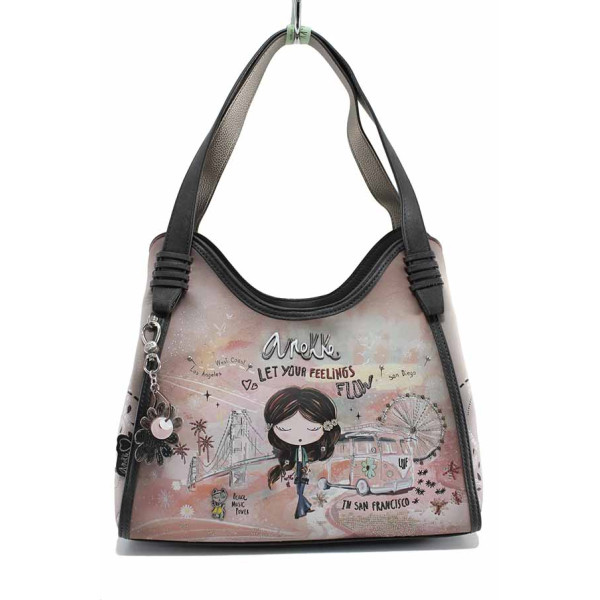 Розова дамска чанта, здрава еко-кожа - удобство и стил за пролетта и лятото N 100022743