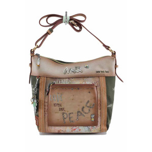 Кафява дамска чанта, здрава еко-кожа - удобство и стил за пролетта и лятото N 100022744