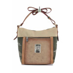 Кафява дамска чанта, здрава еко-кожа - удобство и стил за пролетта и лятото N 100022744