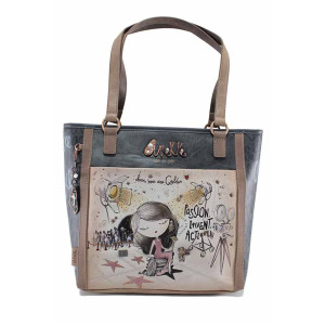 Сива дамска чанта, здрава еко-кожа - удобство и стил за пролетта и лятото N 100022745