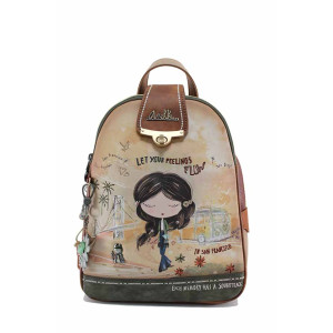 Кафява раница, здрава еко-кожа - удобство и стил за пролетта и лятото N 100022747