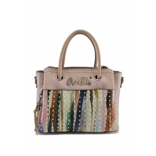 Розова дамска чанта, здрава еко-кожа - удобство и стил за пролетта и лятото N 100022746
