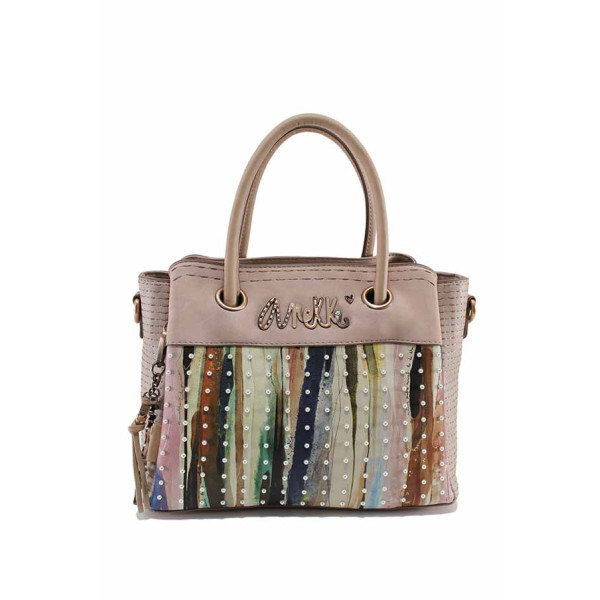 Розова дамска чанта, здрава еко-кожа - удобство и стил за пролетта и лятото N 100022746
