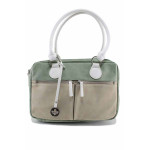 Зелена дамска чанта, здрава еко-кожа - удобство и стил за пролетта и лятото N 100022798