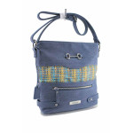 Синя дамска чанта, здрава еко-кожа - удобство и стил за пролетта и лятото N 100022803