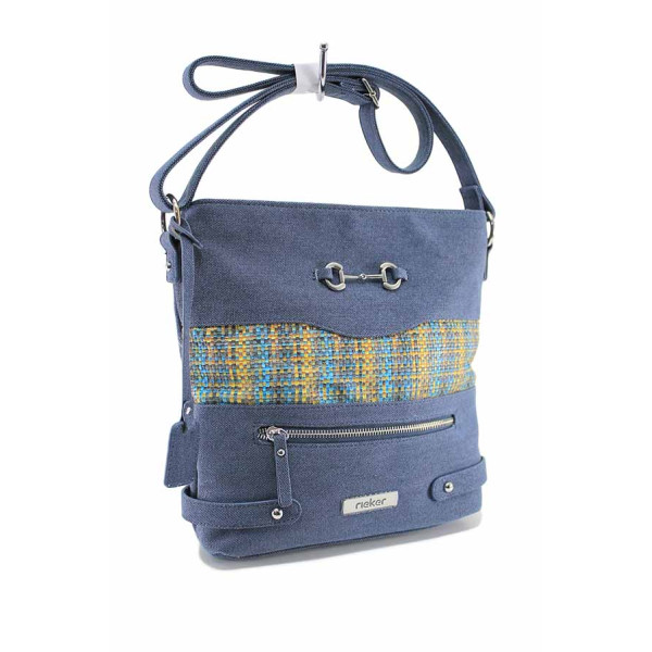 Синя дамска чанта, здрава еко-кожа - удобство и стил за пролетта и лятото N 100022803