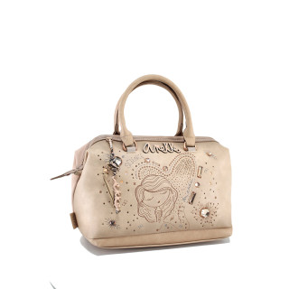 Бежова дамска чанта, здрава еко-кожа - удобство и стил за вашето ежедневие N 100022923