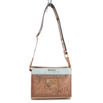 Бежова дамска чанта, здрава еко-кожа - удобство и стил за вашето ежедневие N 100022933