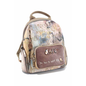 Бежова раница, здрава еко-кожа - удобство и стил за лятото N 100023308