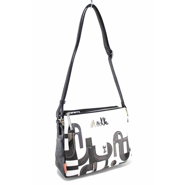 Бяло дамска чанта, здрава еко-кожа - удобство и стил за пролетта и лятото N 100023444