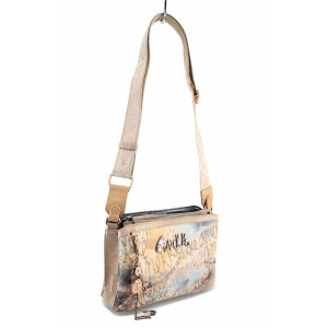 Бежово дамска чанта, здрава еко-кожа - удобство и стил за пролетта и лятото N 100023446