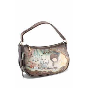 Кафява дамска чанта, здрава еко-кожа - удобство и стил за есента и зимата N 100023525