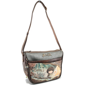 Кафява дамска чанта, здрава еко-кожа - удобство и стил за есента и зимата N 100024006