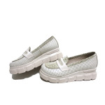 Бежови дамски обувки с равна подметка, естествена кожа - всекидневни обувки за пролетта и лятото N 100023357
