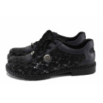 Черни дамски обувки с равна подметка, естествена кожа - всекидневни обувки за пролетта и лятото N 100022685