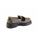 Сиви дамски обувки с равна подметка, естествен велур - всекидневни обувки за пролетта и лятото N 100022878