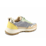 Бежови дамски маратонки, естествена кожа и текстилна материя - всекидневни обувки за пролетта и лятото N 100022896