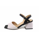Бежови дамски сандали, естествена кожа - елегантни обувки за лятото N 100023123