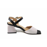 Бежови дамски сандали, естествена кожа - елегантни обувки за лятото N 100023123