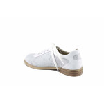 Бели дамски обувки с равна подметка, естествена кожа - всекидневни обувки за пролетта и лятото N 100023195