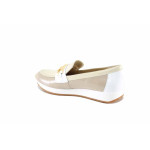 Бежови дамски обувки с равна подметка, лачена естествена кожа - ежедневни обувки за пролетта и лятото N 100023202