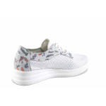 Бели дамски обувки с равна подметка, естествена кожа - ежедневни обувки за пролетта и лятото N 100023303