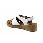 Бели дамски сандали, естествена кожа - ежедневни обувки за лятото N 100023377