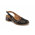 Черни дамски сандали, естествена кожа - всекидневни обувки за лятото N 100023389