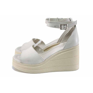 Бежови анатомични дамски сандали, естествена кожа - всекидневни обувки за лятото N 100023394