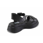 Черни дамски сандали, естествена кожа - всекидневни обувки за лятото N 100023398