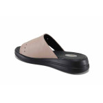 Бежови дамски чехли, естествена кожа - ежедневни обувки за лятото N 100023403