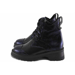 Черни анатомични дамски боти, естествена кожа - ежедневни обувки за есента и зимата N 100023564