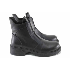 Черни анатомични дамски боти, естествена кожа - ежедневни обувки за есента и зимата N 100023698