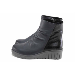 Сиви дамски боти, естествена кожа - ежедневни обувки за есента и зимата N 100023956