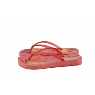 Розови джапанки, pvc материя - всекидневни обувки за лятото N 100022984