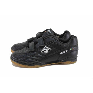 Черни детски маратонки, здрава еко-кожа - футболни обувки за пролетта и лятото N 100022985