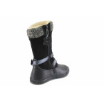 Черни детски ботушки, естествена кожа - всекидневни обувки за есента и зимата N 100022992
