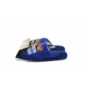 Сини домашни чехли, текстилна материя - ежедневни обувки за пролетта и есента N 100023037