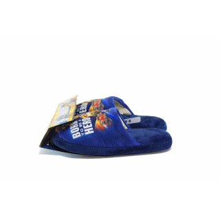Сини домашни чехли, текстилна материя - ежедневни обувки за пролетта и есента N 100023037