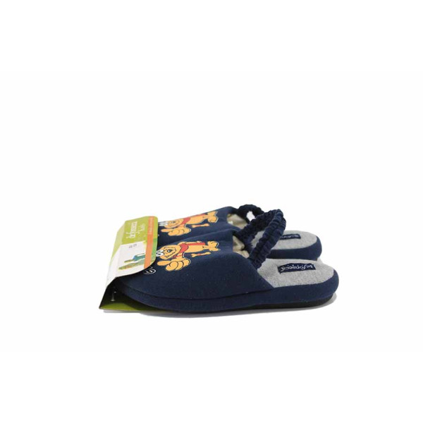 Тъмносини домашни чехли, текстилна материя - всекидневни обувки за пролетта и есента N 100023038