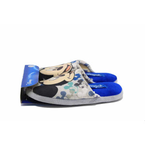 Сини анатомични домашни чехли, текстилна материя - ежедневни обувки за пролетта и есента N 100023039