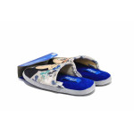 Сини домашни чехли, текстилна материя - ежедневни обувки за пролетта и есента N 100023039
