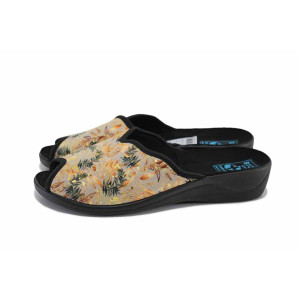 Черни дамски чехли, текстилна материя - ежедневни обувки за лятото N 100023346