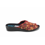 Червени дамски чехли, текстилна материя - ежедневни обувки за лятото N 100023347